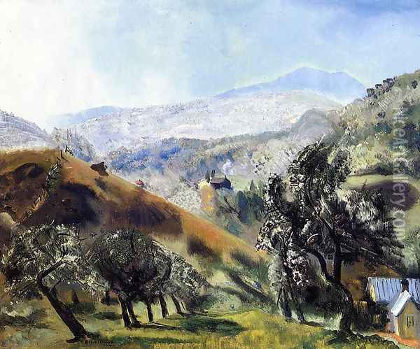Mountain Orchard Oil Painting - George Wesley Bellows