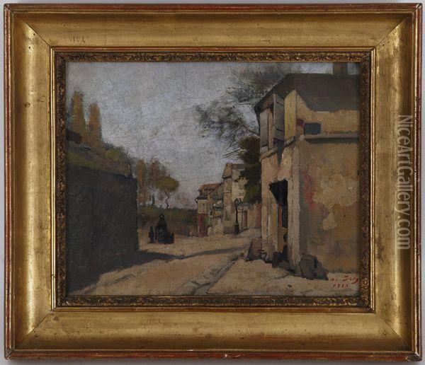 Rue De L'abreuvoir, Montmartre Oil Painting - Jean Daniel Ihly