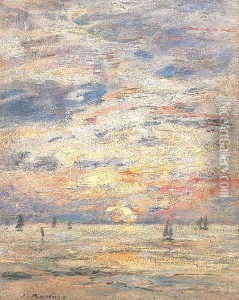 Maree basse Rivage Oil Painting - Eugene Boudin