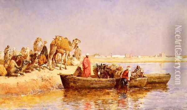 Along The Nile Oil Painting - Edwin Lord Weeks