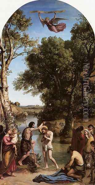 The Baptism of Christ Oil Painting - Jean-Baptiste-Camille Corot