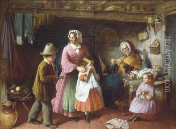 The Toothache Oil Painting - Frederick Daniel Hardy
