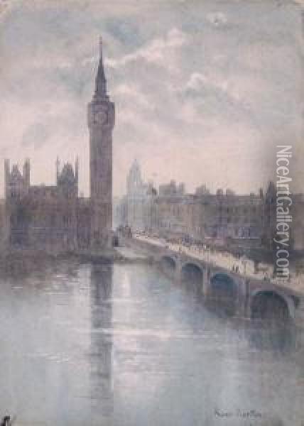 Westminster Bridge, London Oil Painting - Rose Barton