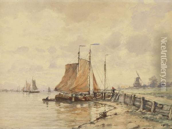 Der Hafen Von Anvers Oil Painting - Richard Henri Fehdmer
