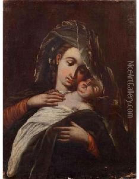 Madonna Col Bambino Oil Painting - Ettore Romano