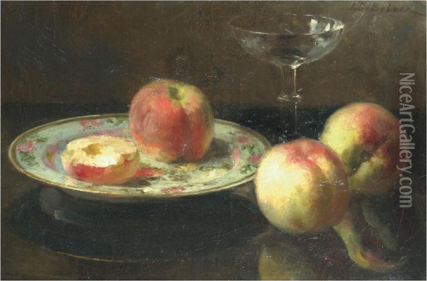 Still Life With Peaches. Oil Painting - Jozef, Jef De Belder