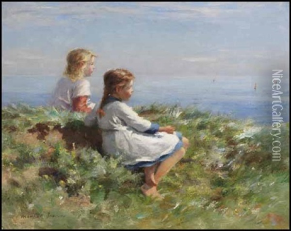 Overlooking The Bay Oil Painting - William Marshall Brown