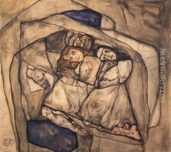 Bekehrung Oil Painting - Egon Schiele