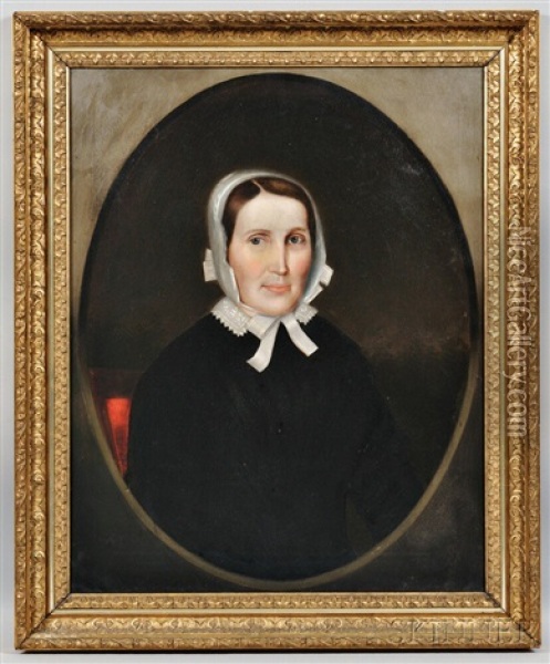 Portrait Of A Woman In A Lace Bonnet Oil Painting - Horace Bundy