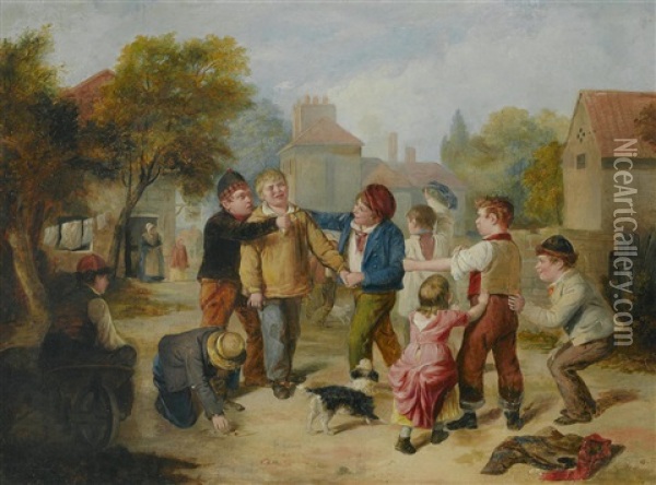 After School Oil Painting - Thomas Edward Roberts