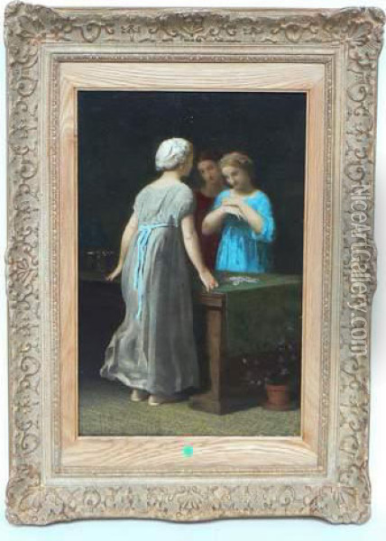 La Vendeuse De Bijoux Oil Painting - Jean-Louis Hamon