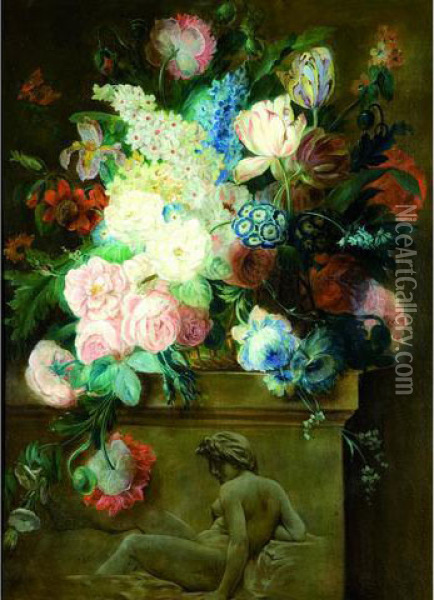 Composition Florale Oil Painting - Charles Camarroque