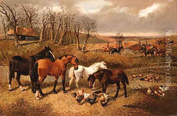 End of the Hunt Oil Painting - John Frederick Jnr Herring