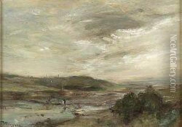 Amongst The Bents, Carnoustie Oil Painting - James Lawton Wingate