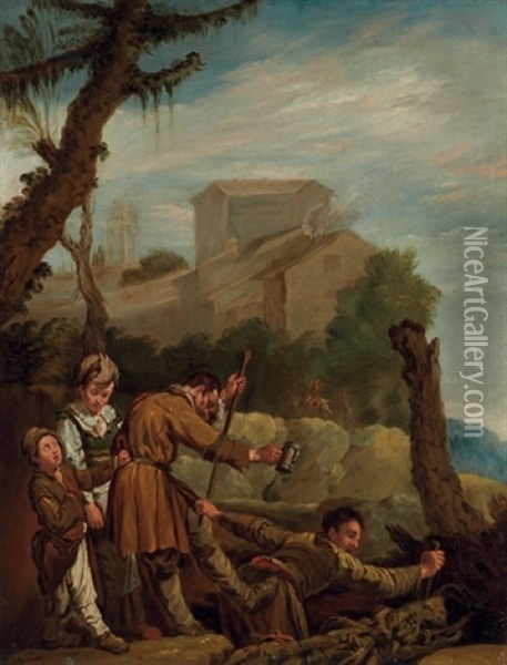The Blind Leading The Blind Oil Painting - Domenico Feti