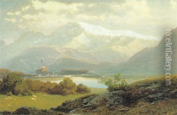 Blick Auf Salzburg Und Den Untersberg Oil Painting - Stanislas Graf Von Kalckreuth