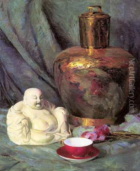 Oriental Still Life, Paris 1909 Oil Painting - Bernhard Gutmann