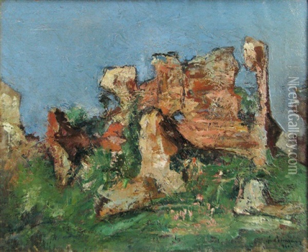 Ruins Of Targoviste Oil Painting - Gheorghe Petrascu