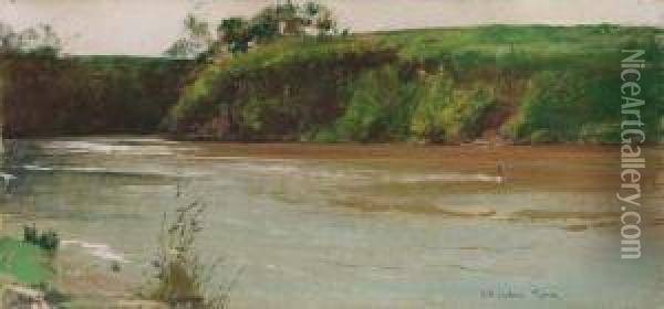 Sul fiume Oil Painting - Giulio Artistide Sartorio