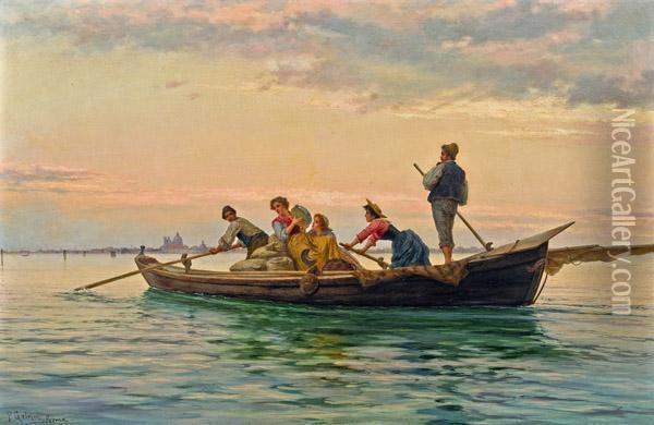 Fischer Vor Venedig Oil Painting - Pietro Gabrini