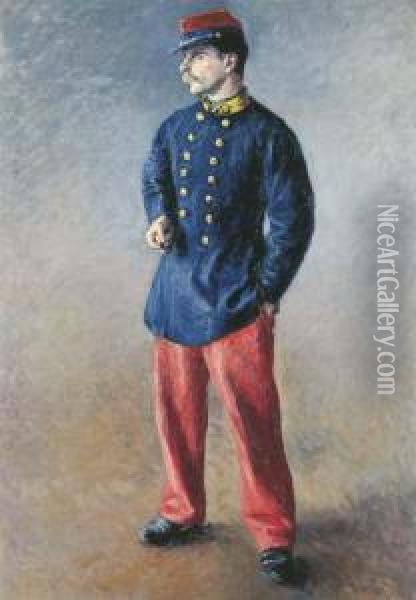 Un Soldat Oil Painting - Gustave Caillebotte