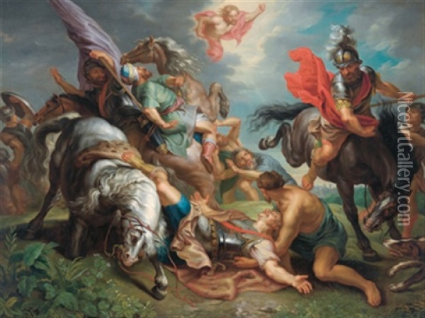 Die Bekehrung Pauli (after Rubens) Oil Painting - Jacob Andries Beschey