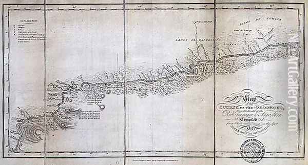 Map of the course of the Oroonoko from the Mouth of the Rio Sinaruco to Angostura Oil Painting - Humboldt, Friedrich Alexander, Baron von