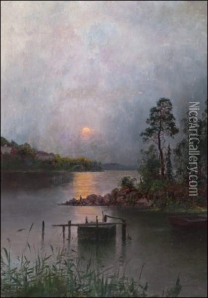 Ilta-aurinko (evening Sun) Oil Painting - Carl Hallstroem