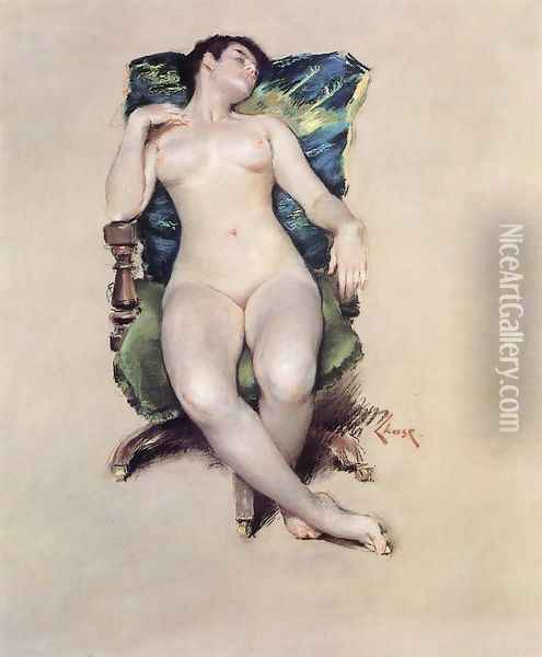 Nude Resting Oil Painting - William Merritt Chase