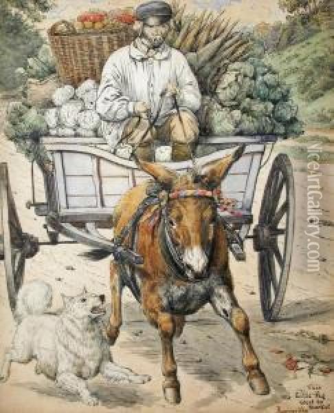 This Little Pig Went To Market Oil Painting - Harrison William Weir
