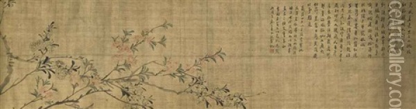 Peach Blossoms Oil Painting -  Wu Xizai