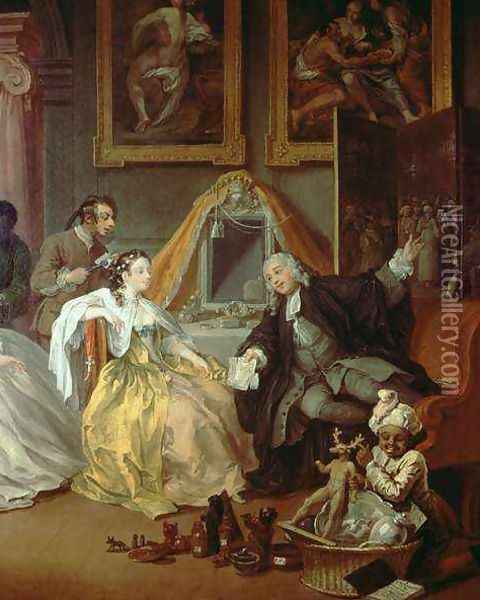 Marriage a la Mode IV The Toilette Oil Painting - William Hogarth