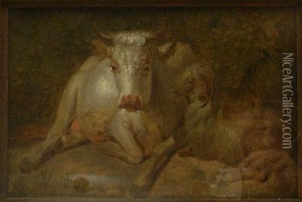Recumbent Cow Oil Painting - Rosa Bonheur