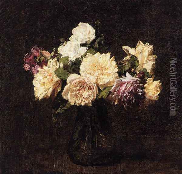 Roses XI Oil Painting - Ignace Henri Jean Fantin-Latour