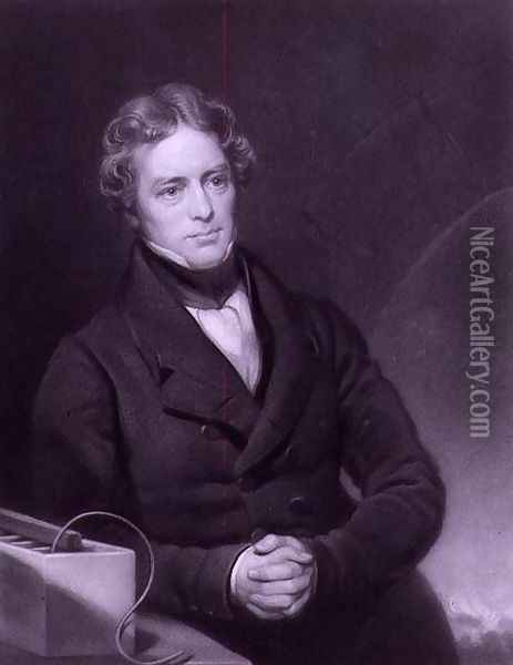Portrait of Michael Faraday 1791-1867 engraved by Henry Cousins d.1864 c.1841 Oil Painting - Thomas Phillips