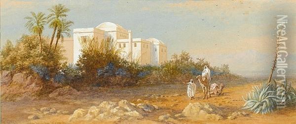 Moorish House At Beer-seeman, Near Algiers Oil Painting - Charles Vacher