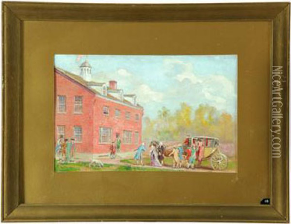 The Old Mint, Philadelphia Oil Painting - John Ward Dunsmore