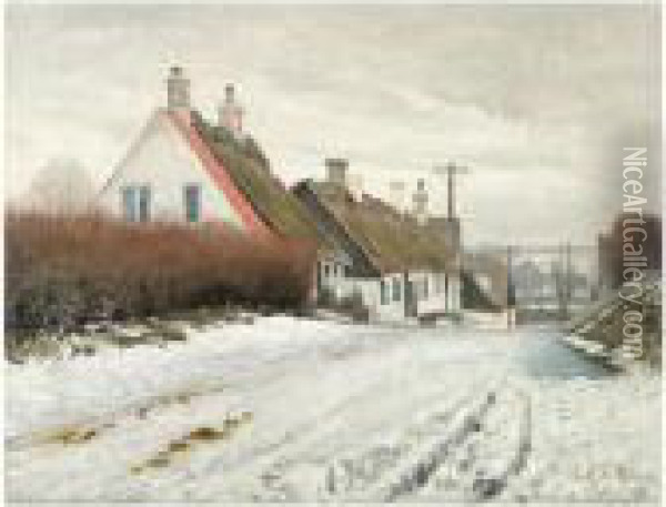 Vinter (the Wintry Road) Oil Painting - Laurits Andersen Ring