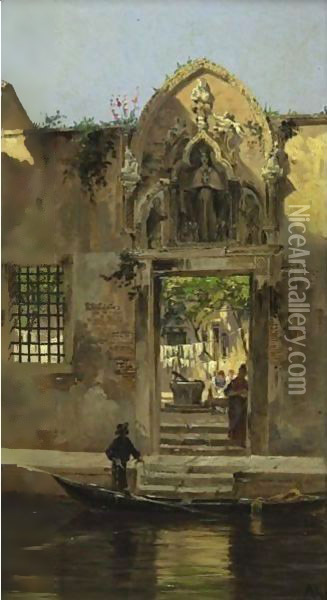 Arch At The Abbey Of The Misericordia, Venice Oil Painting - Antonietta Brandeis