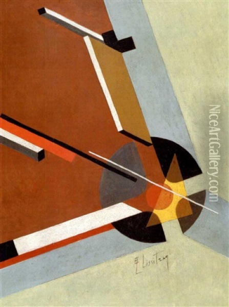 Ohne Titel (proun) Oil Painting - El Lissitzky