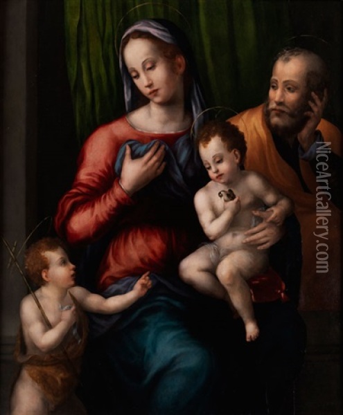 Die Heilige Familie Mit Dem Johannesknaben Oil Painting - Mariotto Dolzemele