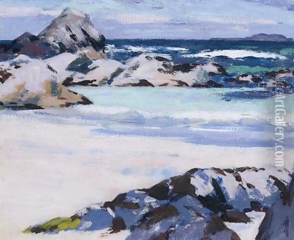 Iona, Looking Towards Lunga Oil Painting - Francis Campbell Boileau Cadell