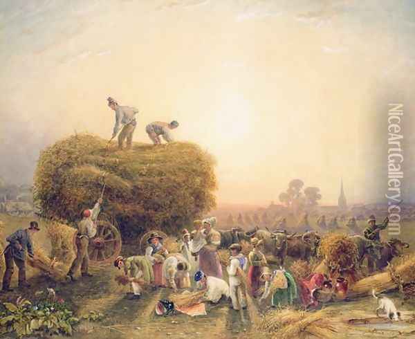 Haymaking, 1832 Oil Painting - George (Sydney) Shepherd