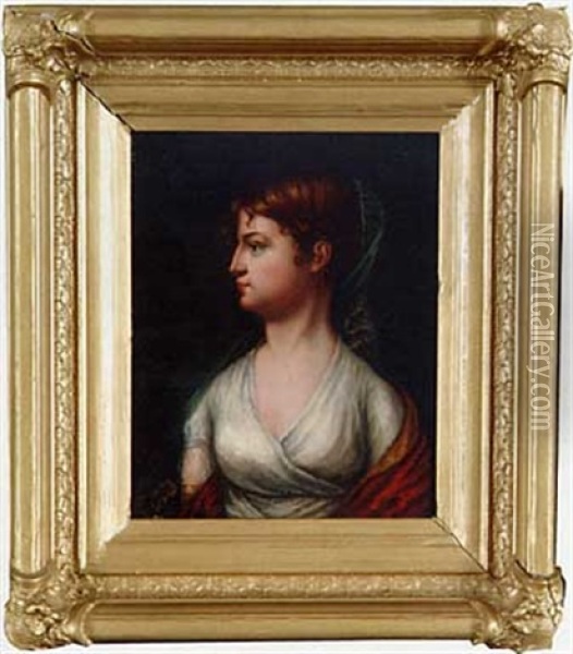 Portrait Of Mrs. Joseph Hemphill Oil Painting - Jacob Eichholtz