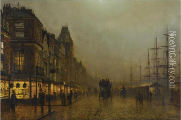 Liverpool Docks Oil Painting - John Atkinson Grimshaw