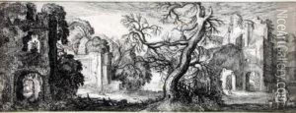 Der Kahle Baum Zwischen Ruinen Oil Painting - Jan Jansz. Van De Velde