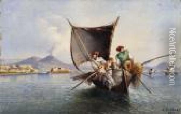 Famiglia Di Pescatori Nel Golfo Di Napoli Oil Painting - Consalvo Carelli