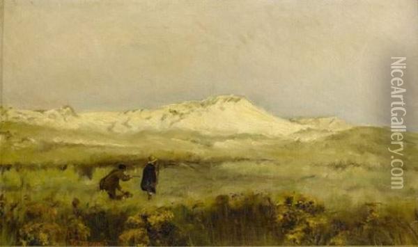 Les Chasseurs Dans Les Dunes, Environ De Berck Oil Painting - Francis Tattegrain