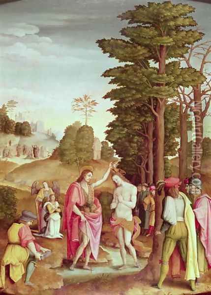 Baptism of Christ Oil Painting - Francesco Ubertini Verdi Bachiacca