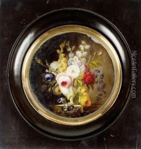 Nature Morte Au Vase De Fleurs Sur Un Entablement Oil Painting - Cornelis van Spaendonck